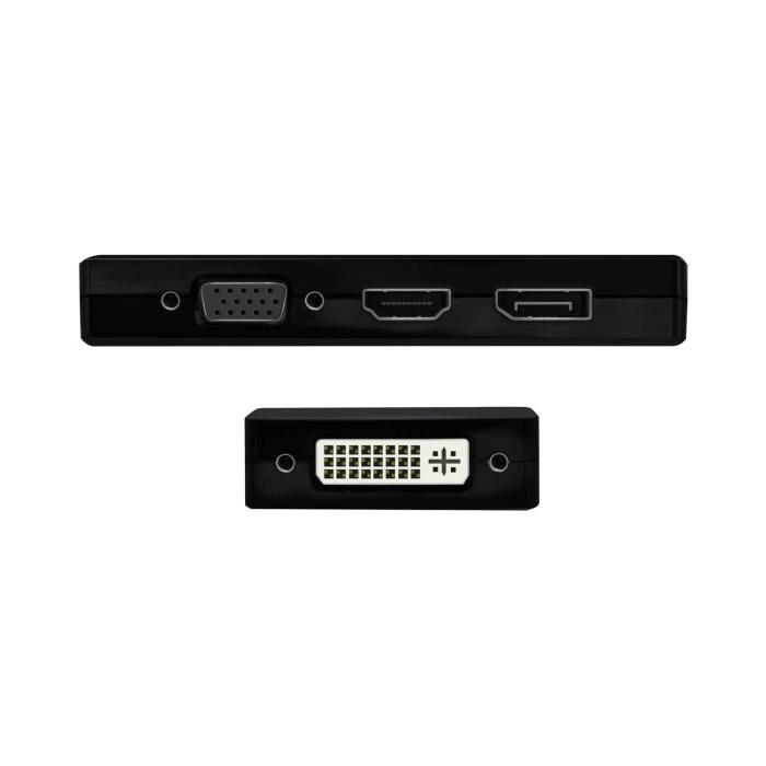 AISENS USB-C to DP/DVI/HDMI/VGA Converter, USB-C/M-DP/H-DVI/H-HDMI/H-Vga/H, Black, 15cm — image 3 of 4