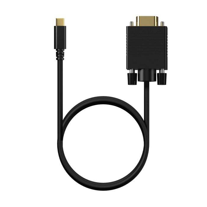 AISENS USB-C to VGA Converter Cable, USB-C/M-HDB15/M, Black, 0.8M — image 3 of 3