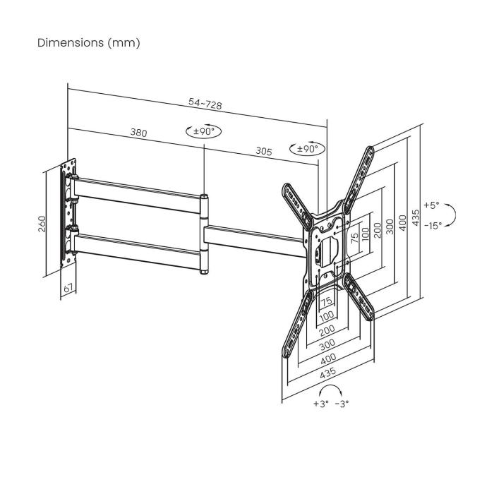 AISENS WT65TSLE-383 TV mount/stand 165.1 cm (65'') Black — image 7 of 14