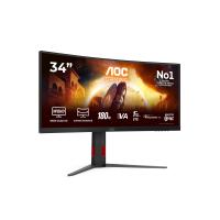 AOC G4 34'' CU34G4CA computer monitor 86.4 cm (34'') 3440 x 1440 pixels Black, Red, view image 2 of 36