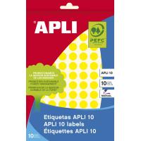APLI 02730 self-adhesive label Round Permanent Yellow 1008 pc(s)