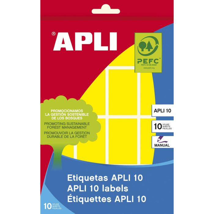 APLI 02754 self-adhesive label Rectangle Permanent Yellow 128 pc(s) — image 2 of 2