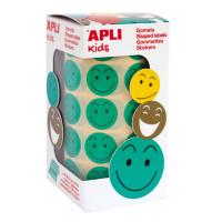 APLI 14373 self-adhesive label Round Removable Green
