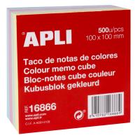 APLI 16866 note paper Blue, Green, Rose, Yellow Self-adhesive