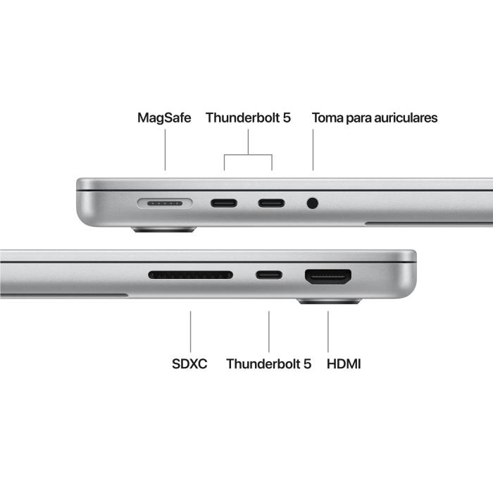 Apple MacBook Pro 14-inch : M5 Pro chip with 15‑core CPU and 16‑core GPU, 24GB, 2TB SSD - Silver — image 7 of 18