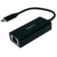 Approx APPC43 cable gender changer USB Type-C RJ-45 Black