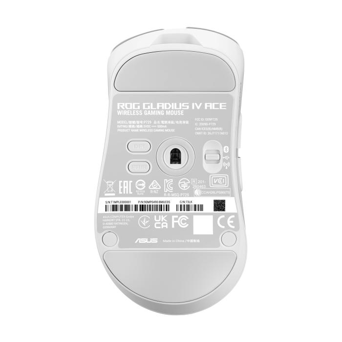 ASUS ROG Gladius IV Ace WHT mouse Gaming Right-hand RF Wireless + Bluetooth + USB Type-A Optical 65000 DPI — image 8 of 20