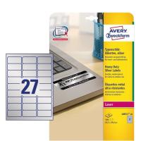 Avery L6011-20 self-adhesive label Rounded rectangle Permanent Silver 540 pc(s)