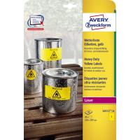 Avery Yellow Heavy Duty Laser Labels, 210 x 297 mm