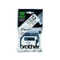 Brother Labelling Tape - 12mm, Black/White, Blister label-making tape M