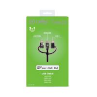 Celly USB3IN1BK USB cable USB 2.0 1 m USB A Micro-USB B Black, view image 4 of 5