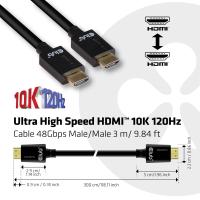CLUB3D Ultra High Speed HDMI 4K120Hz, 8K60Hz Cable 48Gbps M/M 3 m/ 9.84ft