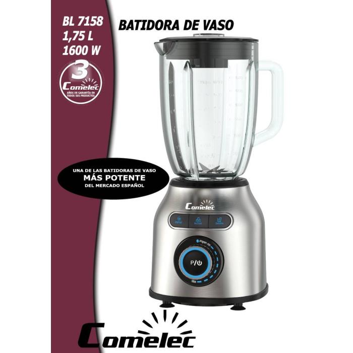 Comelec BL7158 blender 1.75 L Tabletop blender 1600 W Black, Silver — image 5 of 6