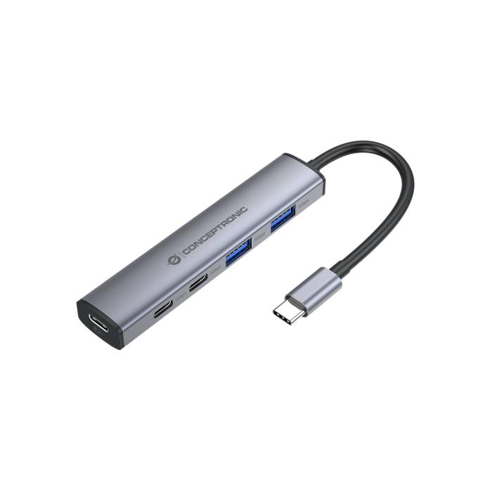 Conceptronic HUBBIES22G 4-Port USB 3.2 Gen 1 Hub, 2 x USB-C & 2 x USB-A Ports, 5Gbps, USB-C PD 100W — image 7 of 12
