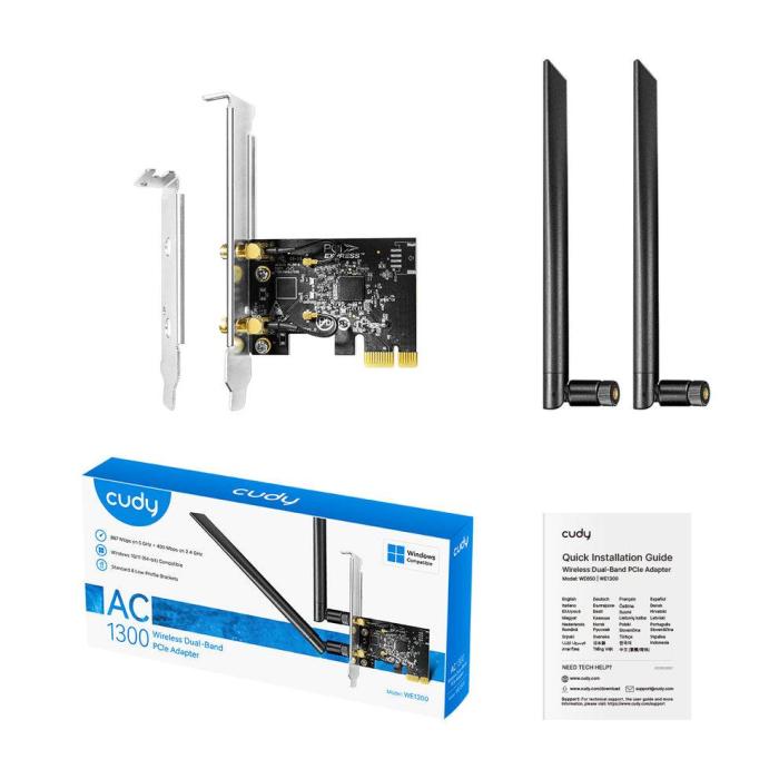 Cudy AC1300 Wireless Dual-Band PCI-E Adapter, WE1300 1.0 WLAN 867 Mbit/s — image 3 of 6