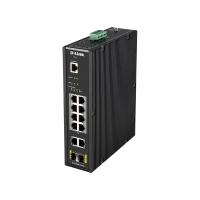 D-Link 12-Port L2 Industrial Smart Managed Switch with 10 x 1GBaseT(X) (8 PoE 240W) & 2 x SFP