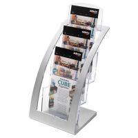 Deflecto 693645 literature rack 3 shelves Silver, Transparent