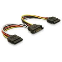 DeLOCK Cable Power SATA 15pin > 2x SATA HDD – straight 15pin SATA 2x SATA cable interface/gender adapter