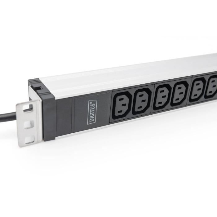 Digitus Socket strip with aluminum profile, 12-way, 2 m cable safety plug — image 3 of 4