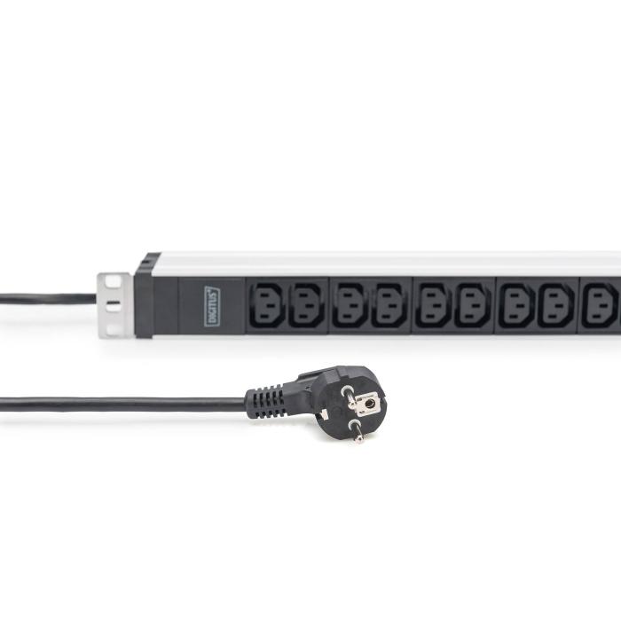 Digitus Socket strip with aluminum profile, 12-way, 2 m cable safety plug — image 2 of 4