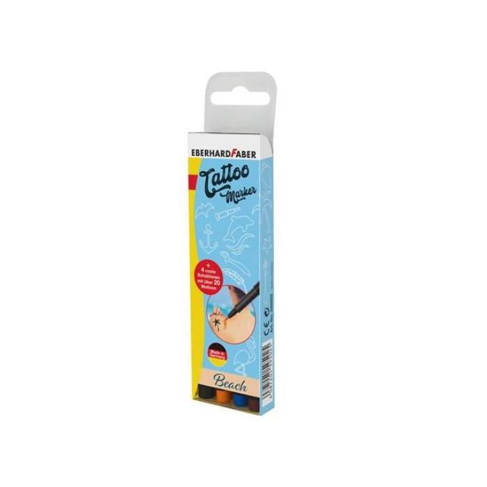 Eberhard Faber Tattoomarker Set Beach 4 colours inclusive 4 stencils — image 3 of 4