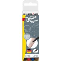 Eberhard Faber Tattoomarker set One Line 4 colours incl. 4in1 stencil