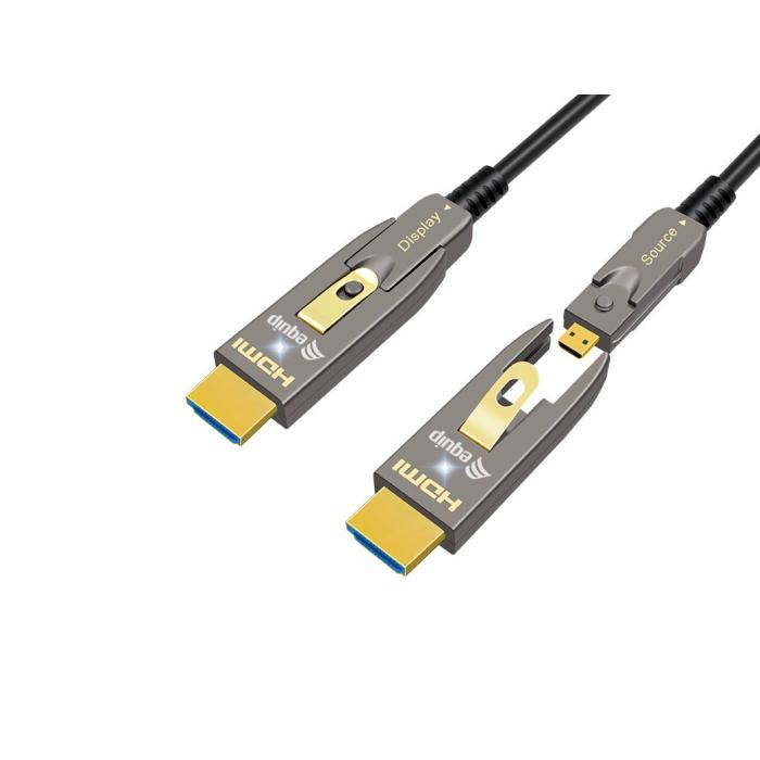 Equip HDMI 2.1 Detachable Type D + A Active Optical Cable, 20m, 8K/60Hz — image 2 of 4