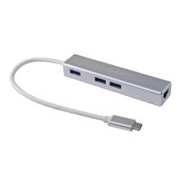 Equip USB-C to 3-port USB 3.0 Hubs with Gigabit adapter