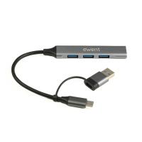 Ewent EW1154 interface hub USB 3.2 Gen 1 (3.1 Gen 1) Type-A + Type-C Grey