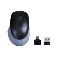 Ewent Wireless optical mouse with Multi-device connectivity, Silent clicks and Type-C Adapter