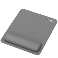 Fellowes Breyta Mouse Mat Wrist Rest Mouse Pad Wrist Support with Antibacterial Protection Ergonomic Mouse Mat Grey