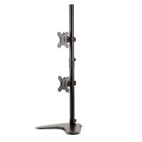 Fellowes Seasa Dual Stacking Monitor Arm - Freestanding Monitor Mount for 8KG 32 inch Screens - Ergonomic Adjustable Monitor Arm - Tilt 45° Pan 120° Rotation 360°, VESA 75 x 75/100 x 100 - Black