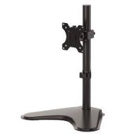 Fellowes Seasa Single Monitor Arm - Freestanding Monitor Mount for 8KG 32 inch Screens - Ergonomic Adjustable Monitor Arm - Tilt 45° Pan 120° Rotation 360°, VESA 75 x 75/100 x 100 - Black