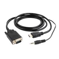 Gembird HDMI to VGA and audio adapter cable, single port, 1.8 m, black