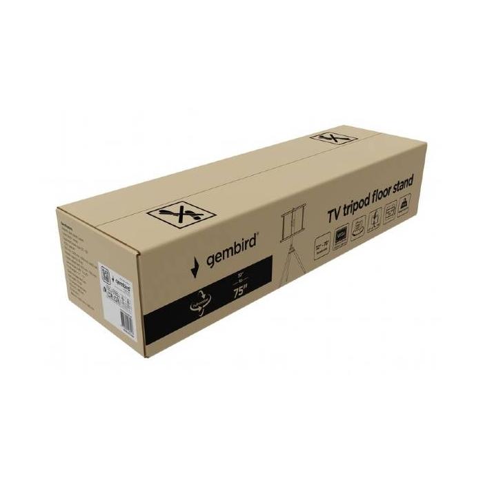 Gembird TVS-75ST-01 TV mount/stand 190.5 cm (75'') Black, Wood — image 10 of 10