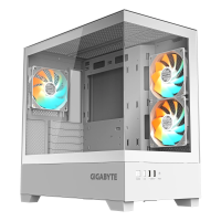 GIGABYTE C201 PANORAMIC ICE PC Case - Mid Tower, m-ATX, 360mm radiator support, 3 Pre-installed Fans, USB 3.0, Support RGB Fusion