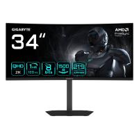 GIGABYTE GS34WQCA 34'' WQHD Curved Gaming Monitor - 3440 x 1440, 1500R, 120Hz, 1ms, 300 cd/m², FreeSync Premium, HDR Ready, HDMI 2.0, Displayport 1.4