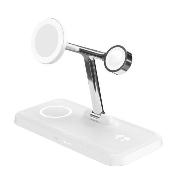 HYPER HJ3004WHGL mobile device charger Headphones, Smartphone, Smartwatch Silver, White DC, USB Wireless charging Fast