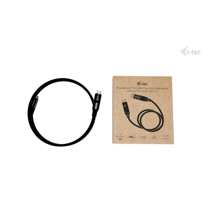 i-tec Thunderbolt 4/USB4 Class Pro Cable 240W with LCD (40 Gbps, 150 cm) — image 5 of 18