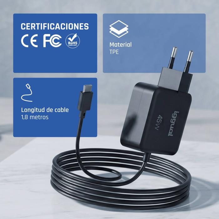 iggual IGG321270 power adapter/inverter Indoor 45 W Black — image 2 of 12