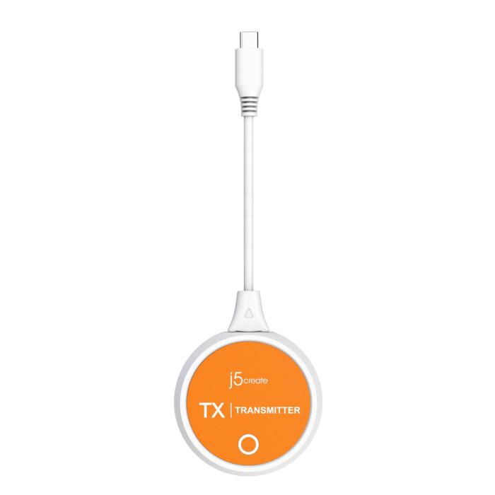 j5create JVAW62 ScreenCast USB-C® Wireless Display HDMI™ Extender, White and Orange — image 3 of 7