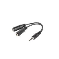 Lanberg AD-0024-BK audio cable 0.1 m 3.5mm 2 x 3.5mm Black