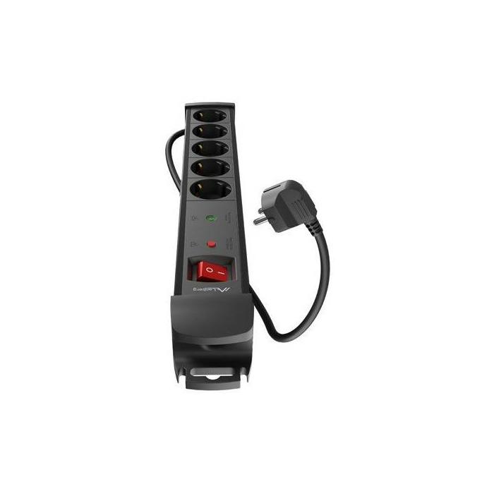 Lanberg SP1-05F-0500-BK power extension 5 m 5 AC outlet(s) Indoor Black — image 2 of 7