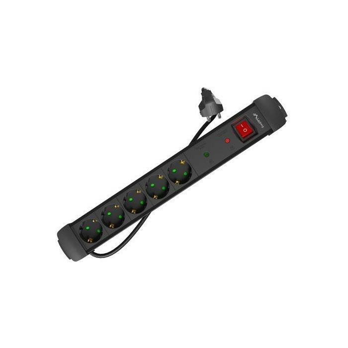 Lanberg SP1-05F-0500-BK power extension 5 m 5 AC outlet(s) Indoor Black