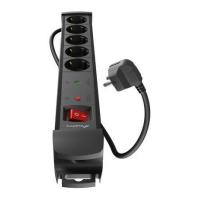 Lanberg SP1-05F-0500-BK power extension 5 m 5 AC outlet(s) Indoor Black, view image 2 of 7