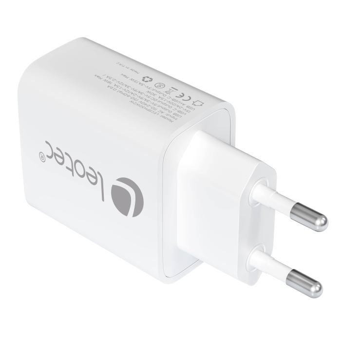 Leotec LECSPH30W2W mobile device charger Universal White AC Indoor