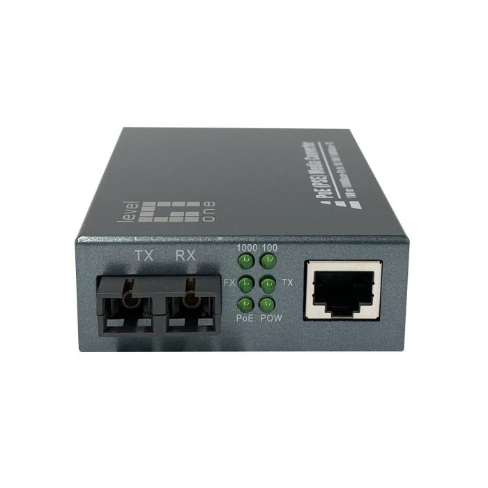 LevelOne RJ45 to SC Gigabit Media Converter, PoE PSE, Single-Mode Fiber, 20km — image 8 of 14