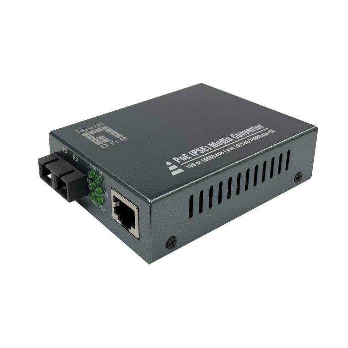 LevelOne RJ45 to SC Gigabit Media Converter, PoE PSE, Single-Mode Fiber, 20km — image 12 of 14