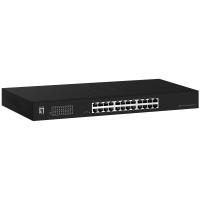 LevelOne Switch 24x GE GEU-2431 19\'' Rack Mount Kit Unmanaged Gigabit Ethernet (10/100/1000) 1U Black