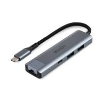 Lindy USB 3.2 Gen 2 Type C Hub & Gigabit Ethernet